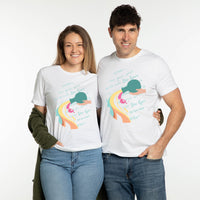 man and woman wearing she gave what she could christian t shirts